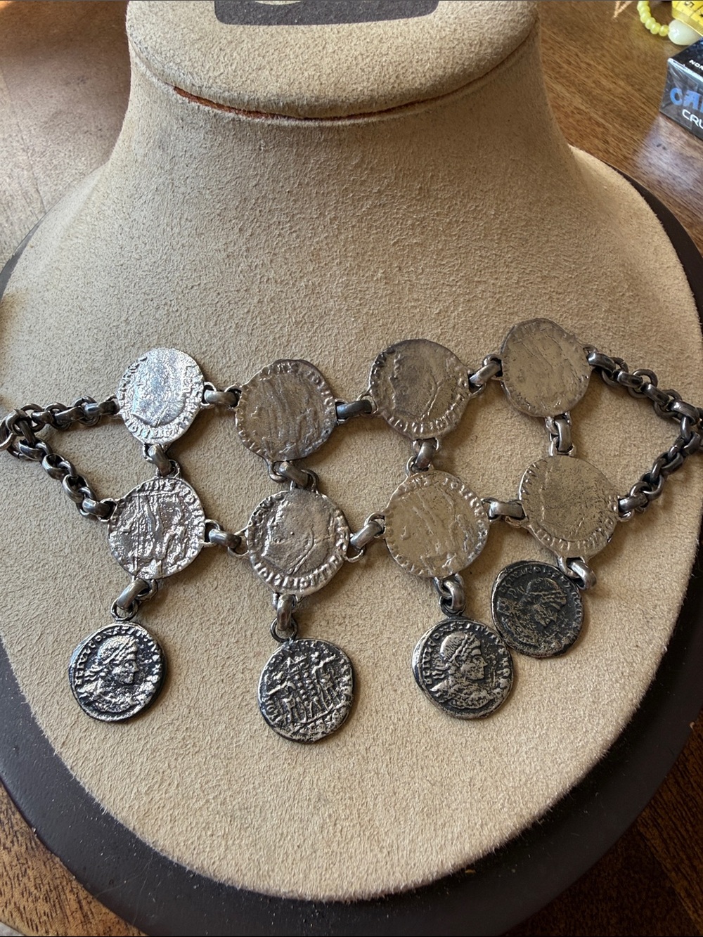 Banana Republic Vintage-Inspired Sterling Silver Coin Link Bracelet!